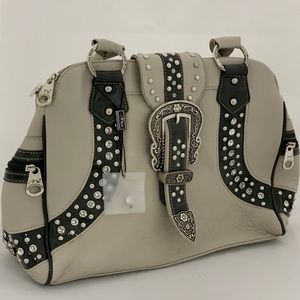 Ultra soft P/U leather rhinestone purse